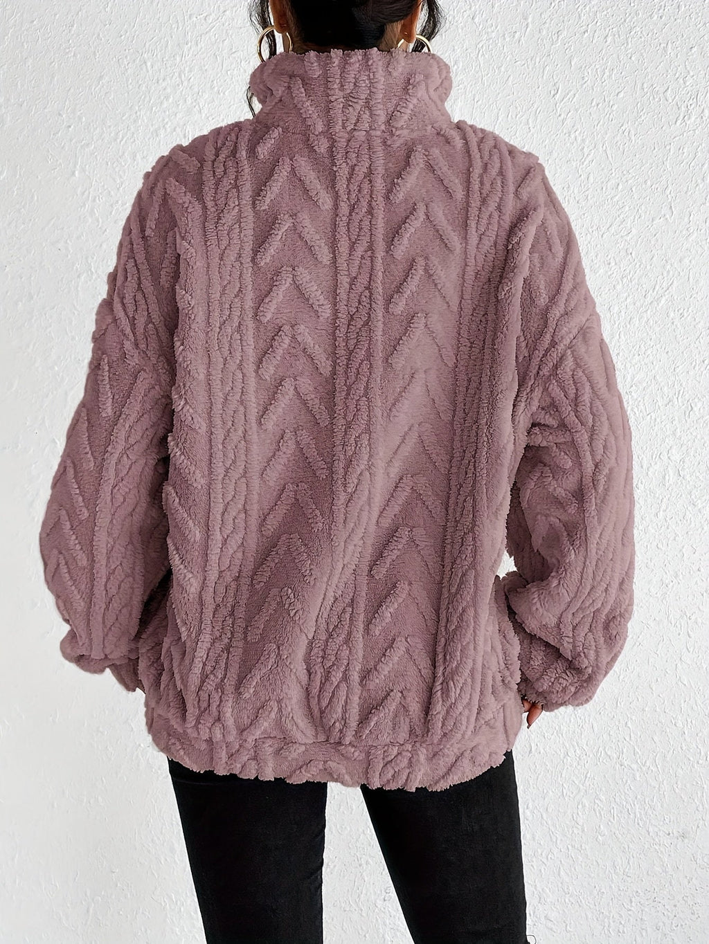 Women's Oversized Cable-Knit Composed Sweater
