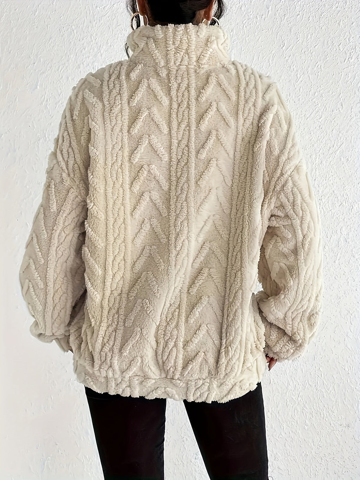 Women's Oversized Cable-Knit Composed Sweater