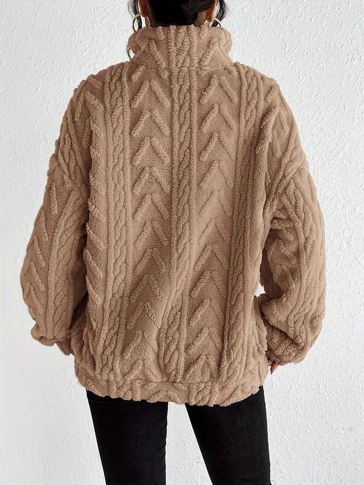 Women's Oversized Cable-Knit Composed Sweater
