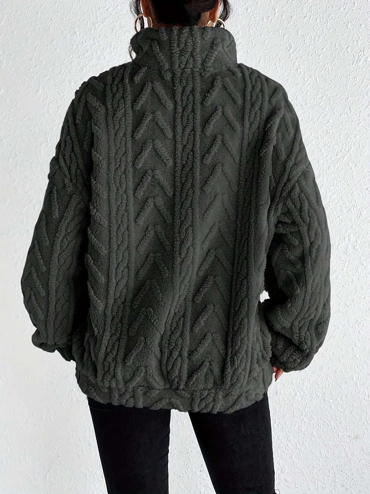 Women's Oversized Cable-Knit Composed Sweater