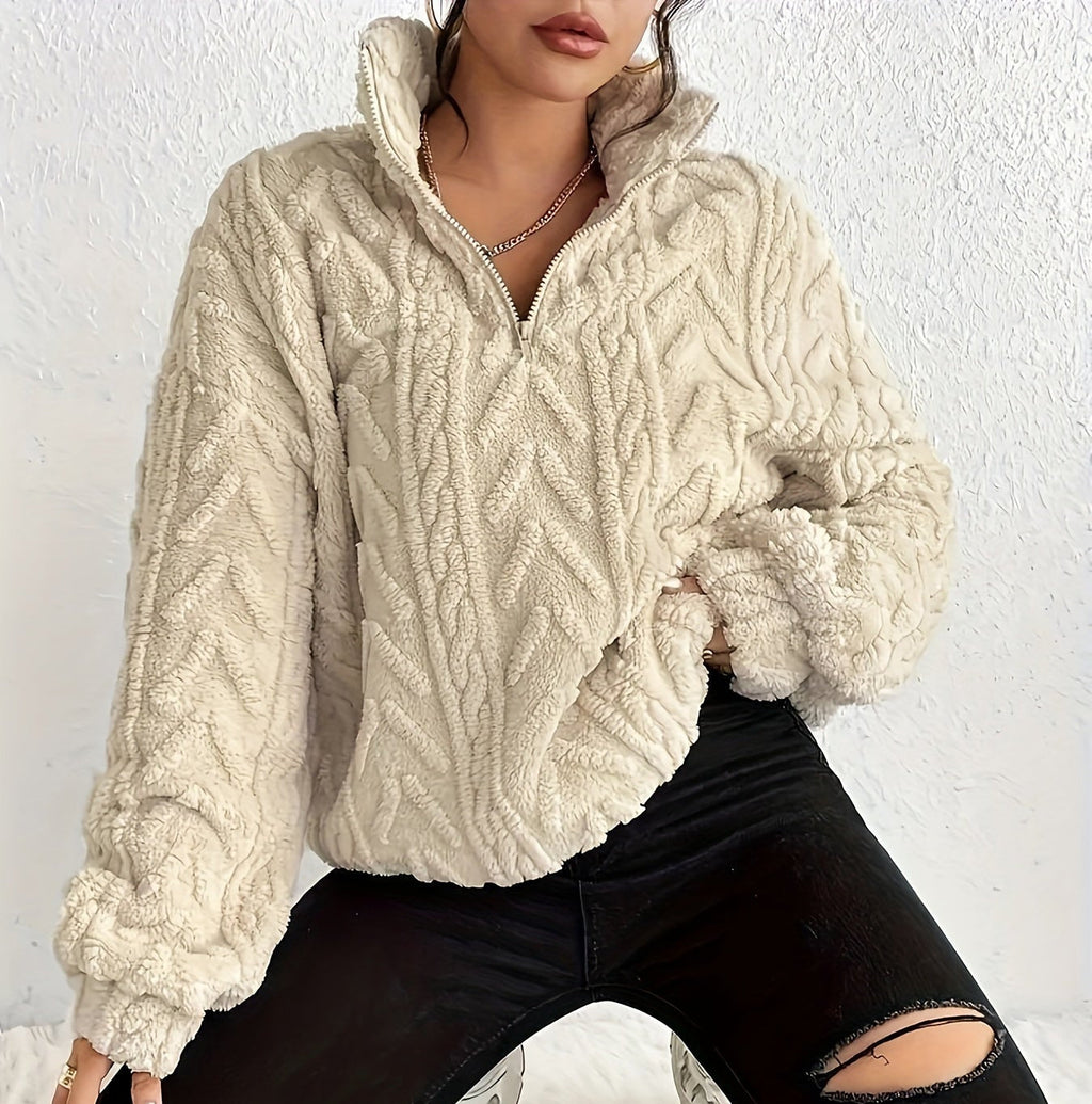 Women's Oversized Cable-Knit Composed Sweater