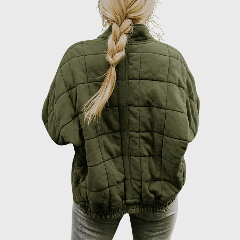 Women's Quilted Puffer Jacket with Mock Neck