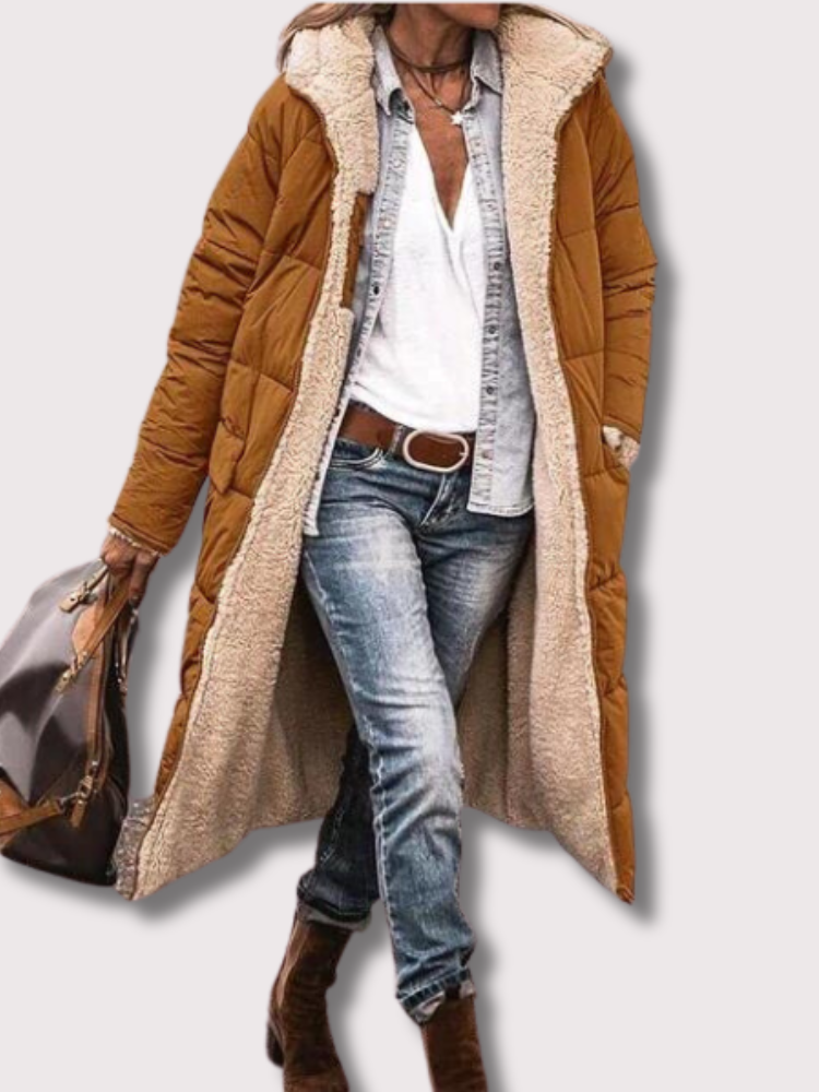Women's Reversible Long Quilted Puffer Jacket