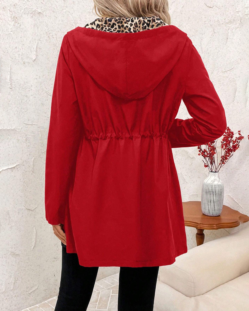 Women's Reversible Zip-Front Coat with Animal Print Lining