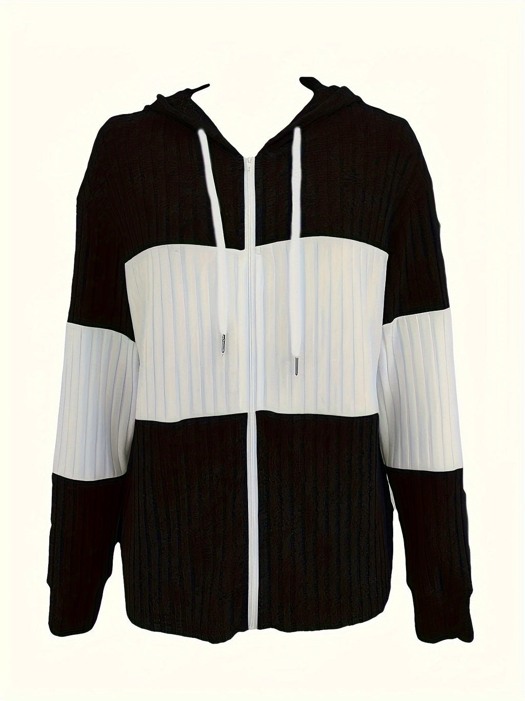 Women's Ribbed Zip-Up Hoodie