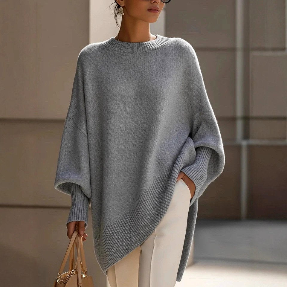 Women's Round Neck Batwing Loose Sweater