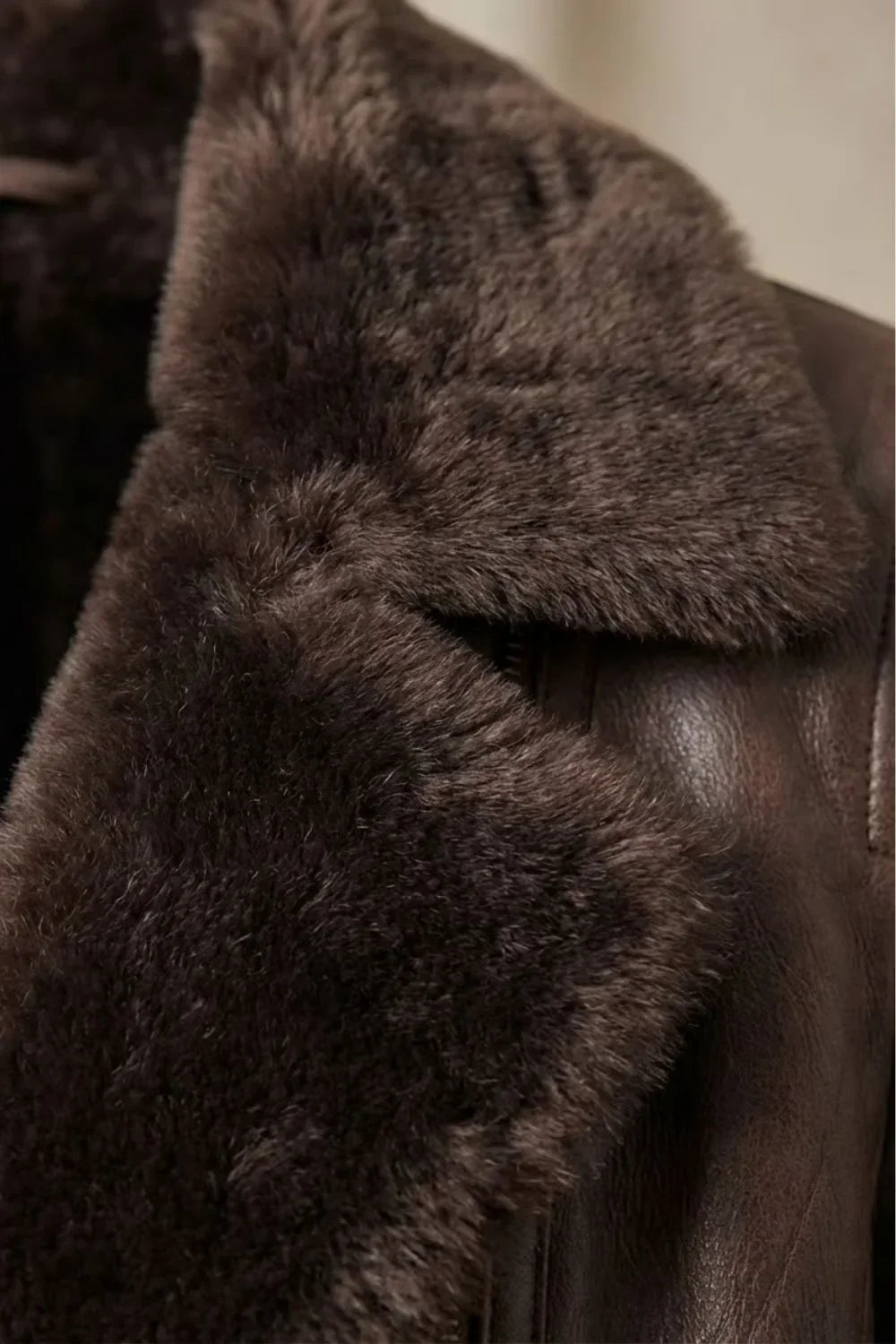 Women's Shearling Lined Brown Leather Jacket