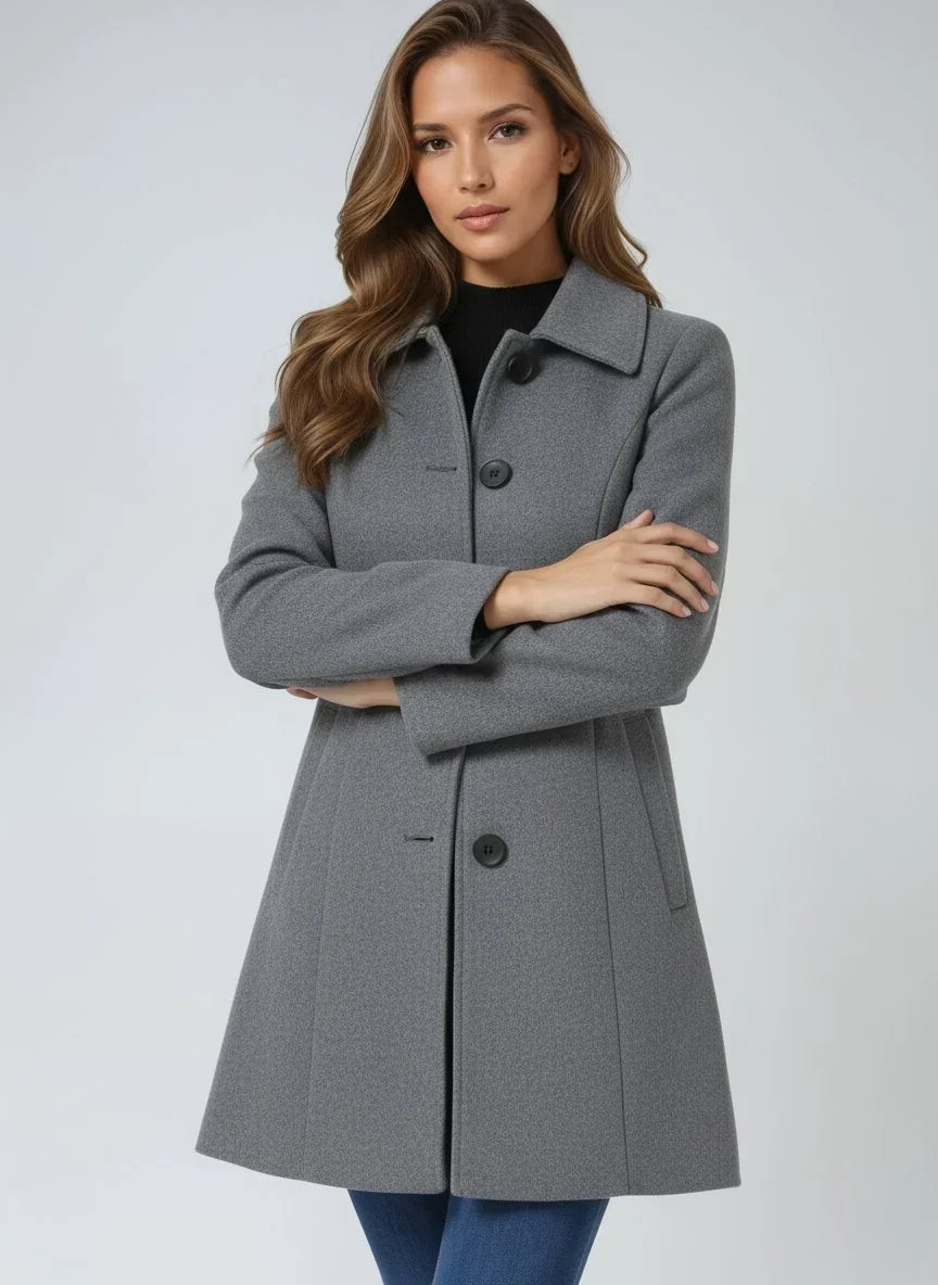 Women's Stylish Winter Coat | Single-Breasted Lapel Design
