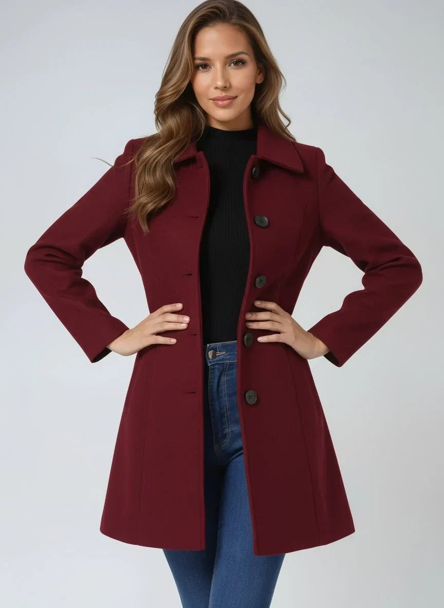 Women's Stylish Winter Coat | Single-Breasted Lapel Design