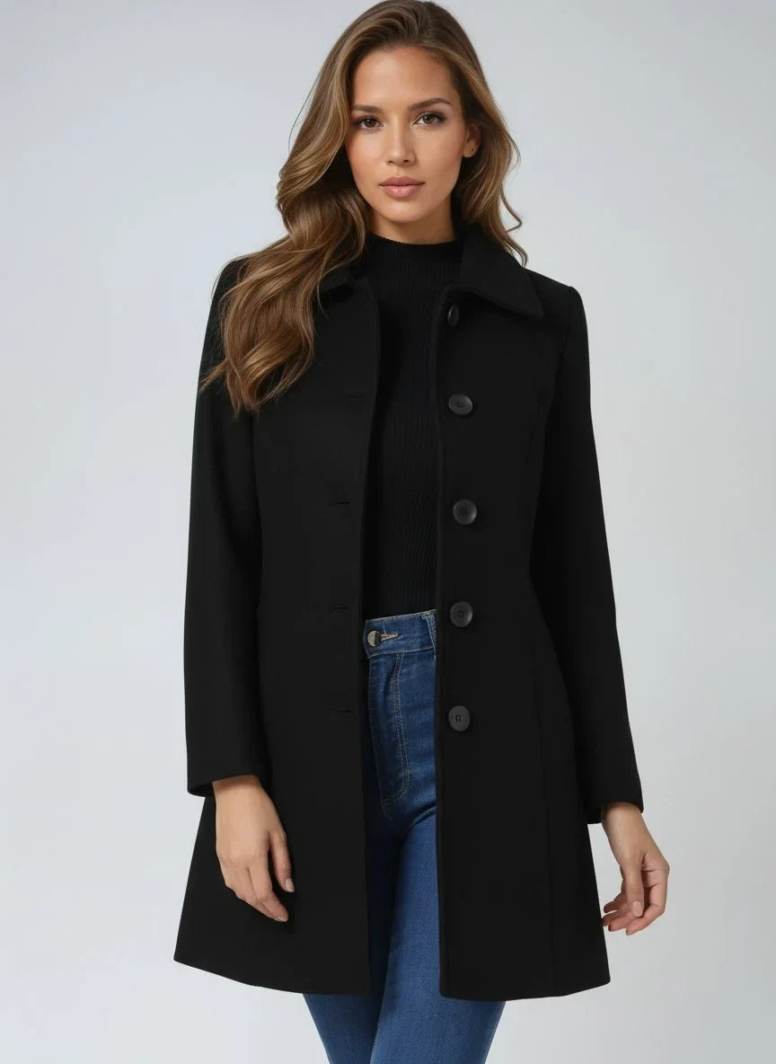 Women's Stylish Winter Coat | Single-Breasted Lapel Design