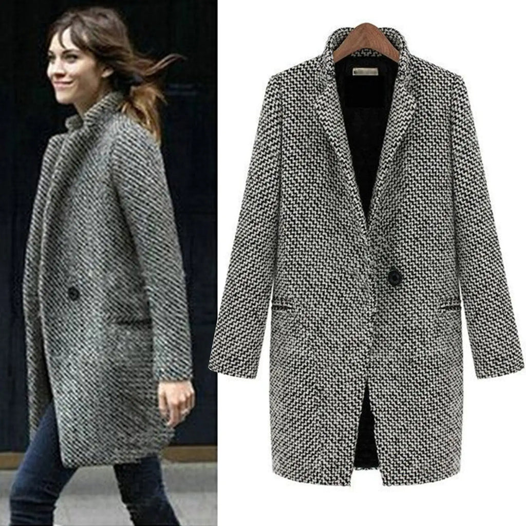 Women's Tailored Button Front Winter Coat
