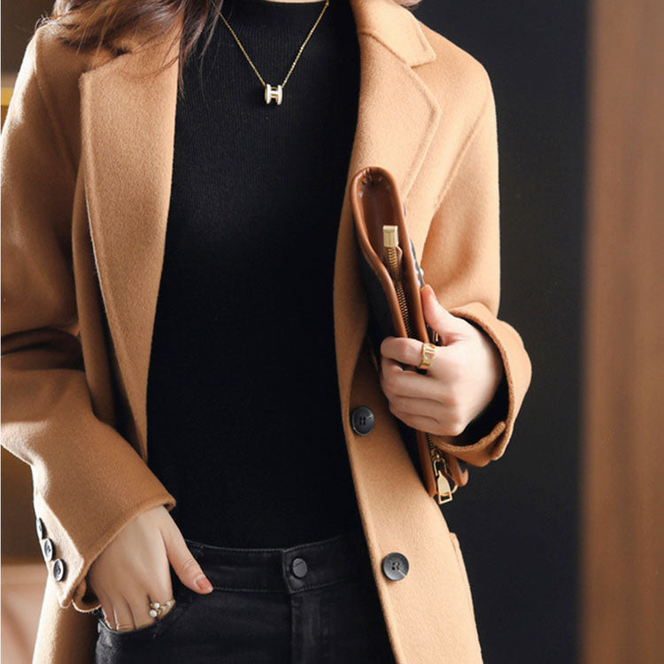Women's Tailored Wool Blend Blazer Coat