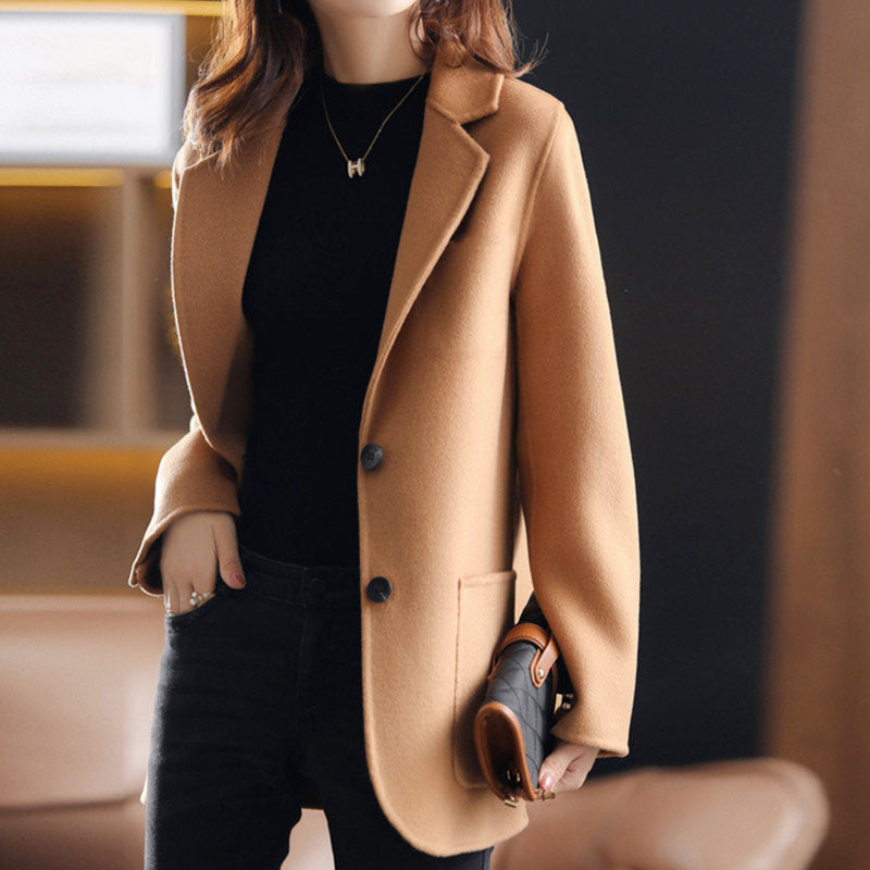 Women's Tailored Wool Blend Blazer Coat