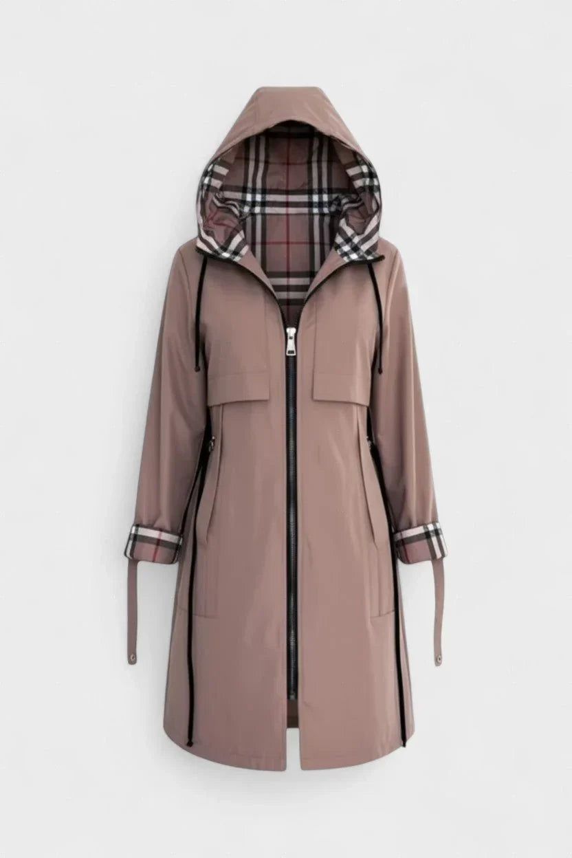 Women's Weatherproof Hooded Jacket with Plaid Lining
