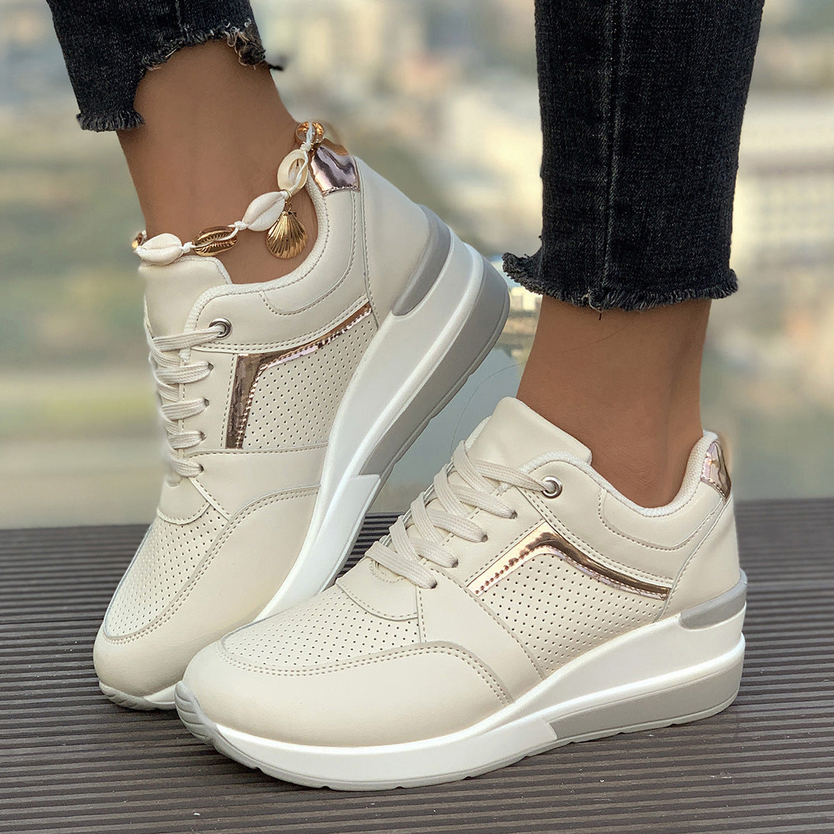 Women's Wedge Platform Sneakers – Sporty Comfort & Elevated Style