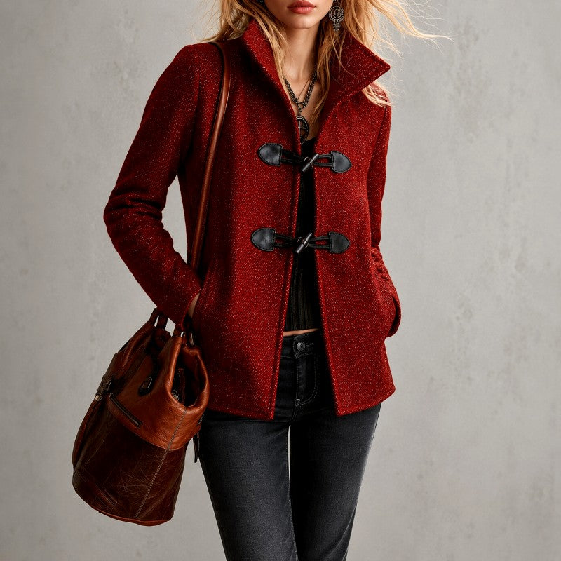 Women's Wool Toggle Front Short Coat