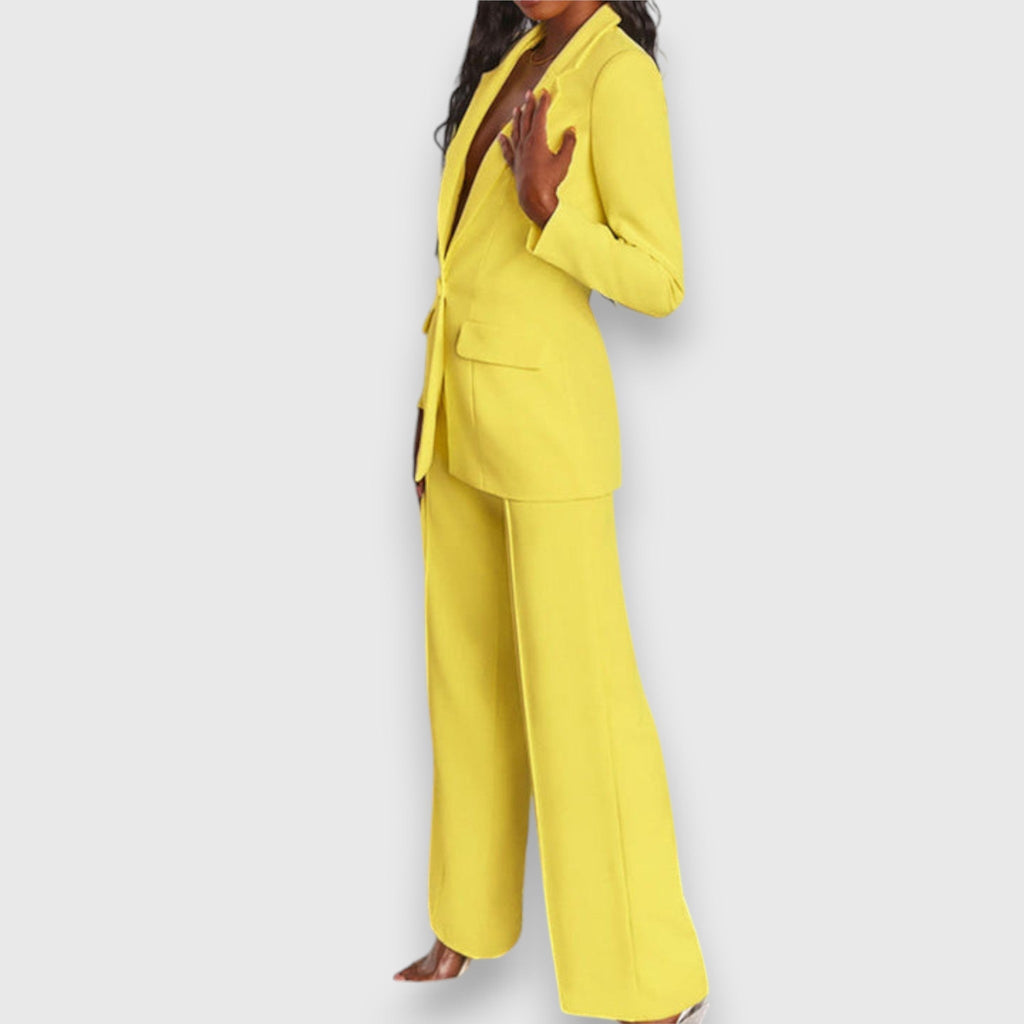 Women's Tailored Blazer and Wide-Leg Trouser Set
