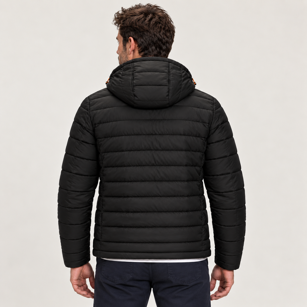 Montarello Men's Jacket Puffer Hooded Quilted Full Zip