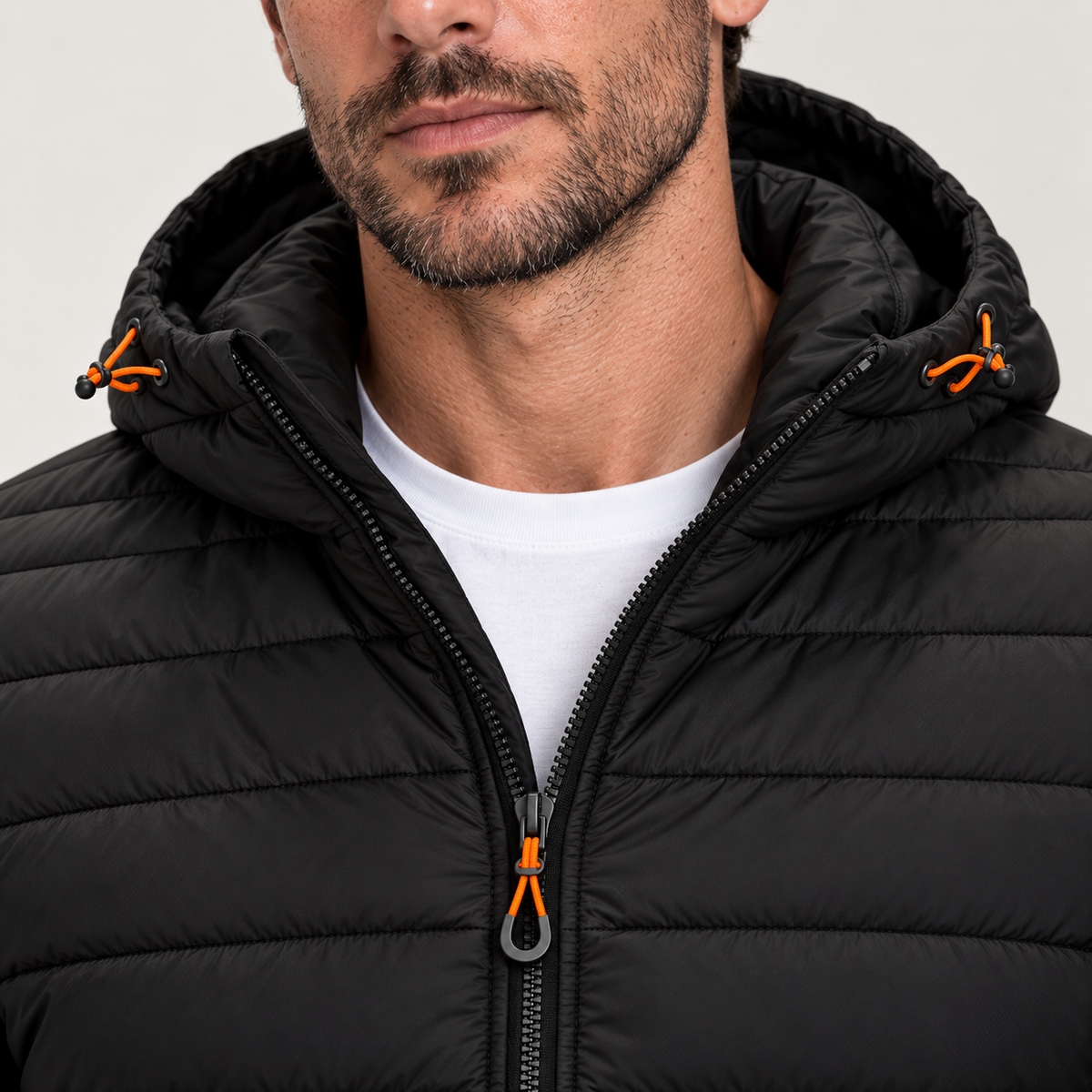 Montarello Men's Jacket Puffer Hooded Quilted Full Zip