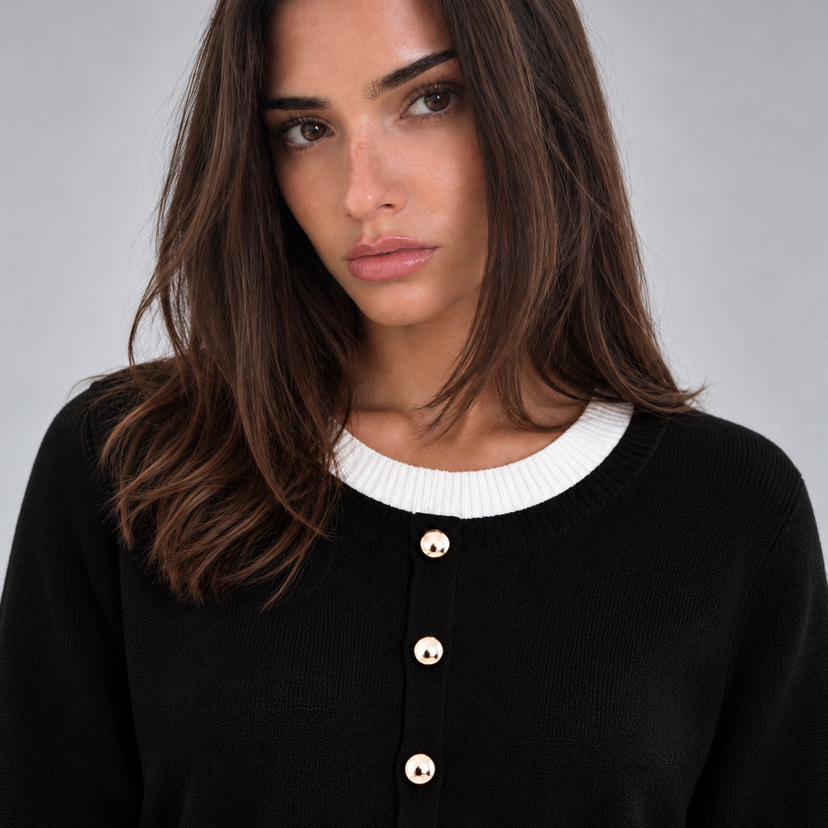 Montarello Women's Cardigan Layered Pleated Hem Button Front