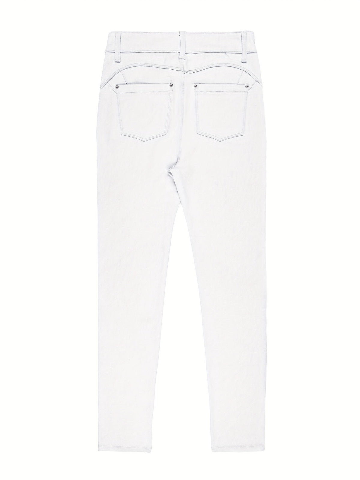 Women's High-Waist Skinny Jeans with Five-Pocket Design
