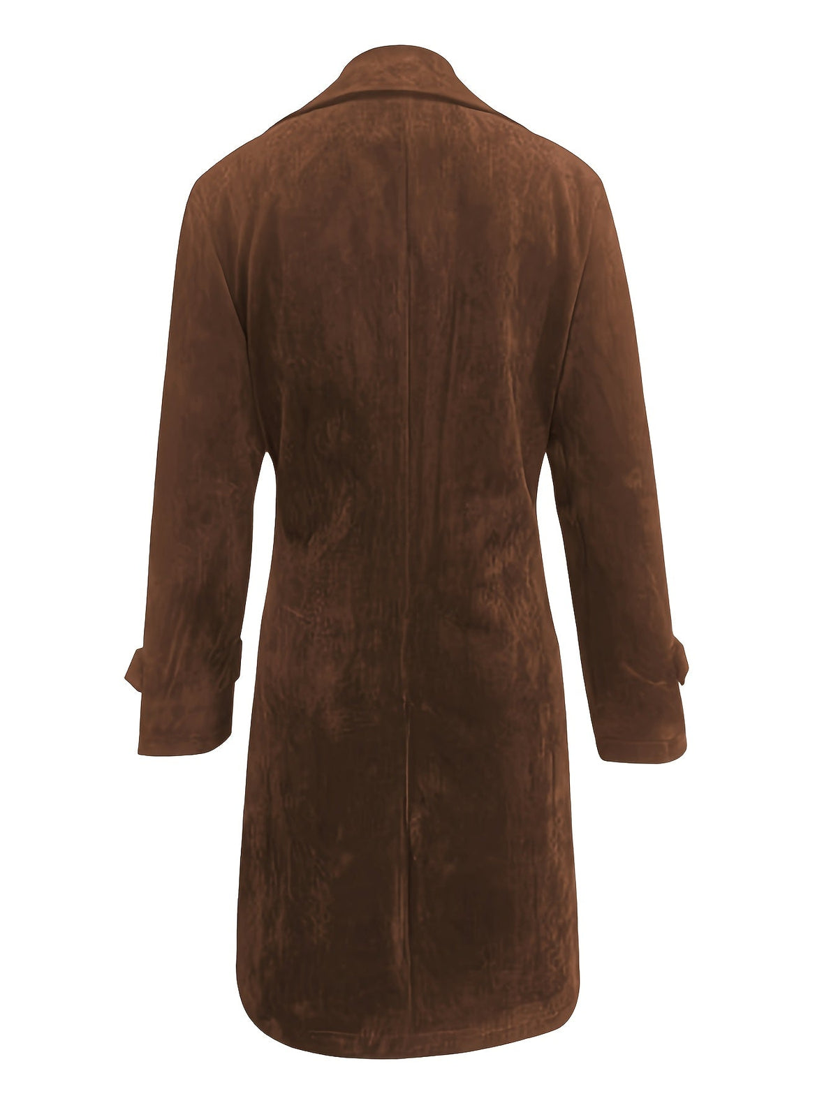 Women's Longline Button-Front Coat with Wide Lapel