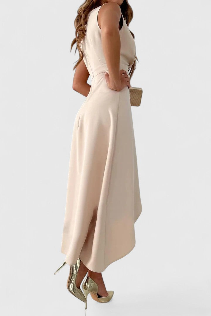 Jessa | Women's Elegant V-Neck Wrap Midi Dress for Wedding Guests