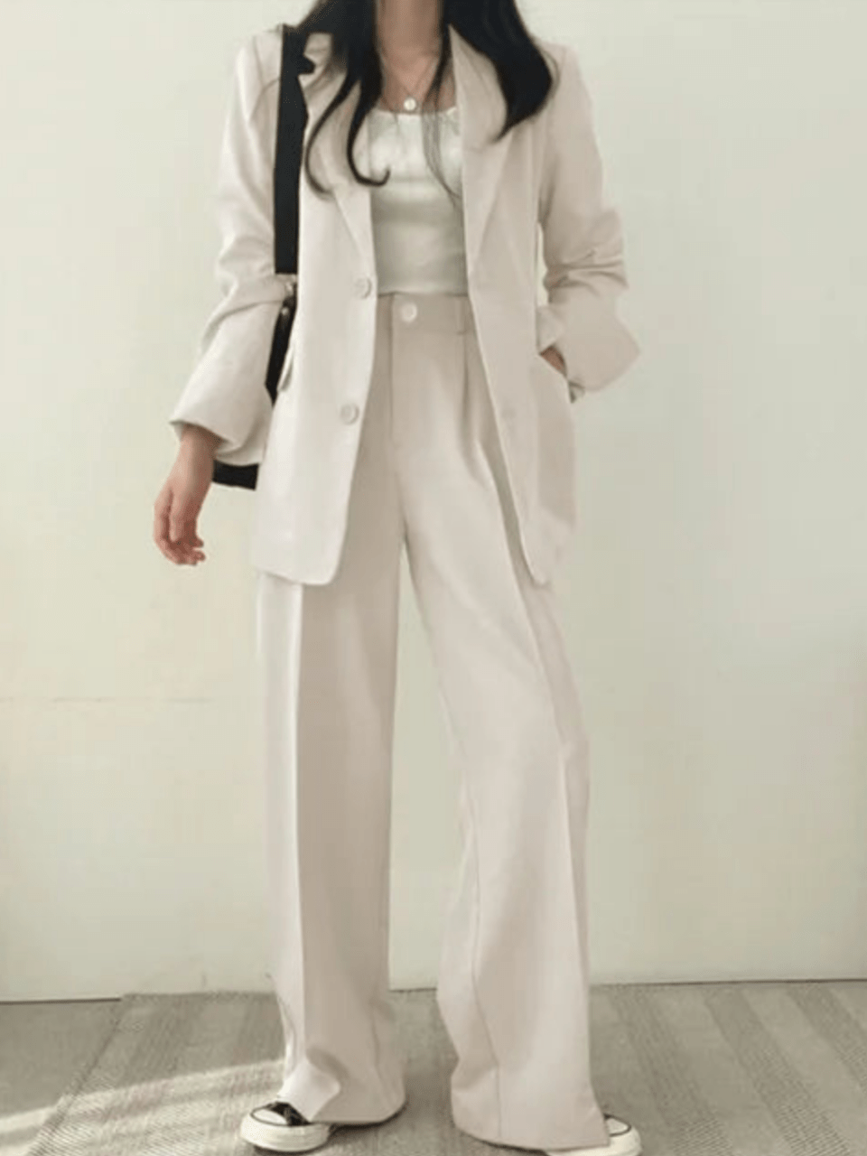 Women's Two-Piece Blazer Suit with Notched Lapel