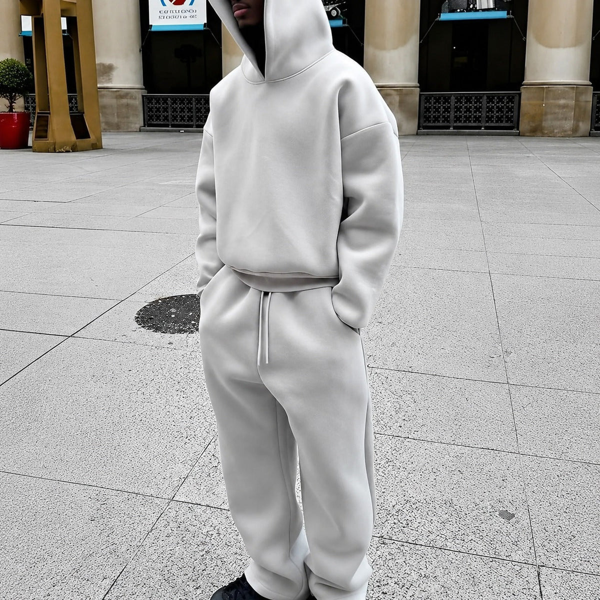 Men's Hooded Sweatshirt And Jogger Set, Relaxed Fit