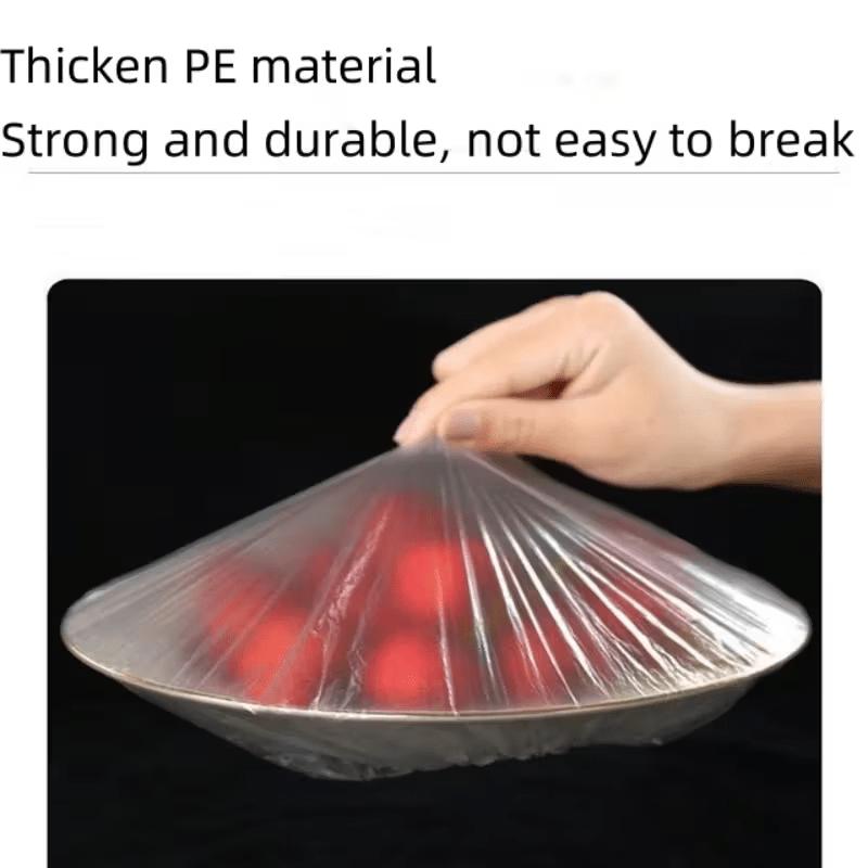 1000 Elastic Disposable Food Cover Caps, PE Bowl & Plate Covers 35 cm