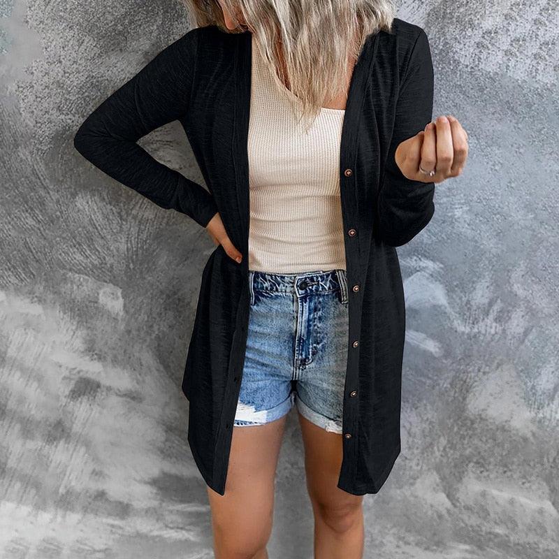 Women's Everyday Knit Cardigan – Lightweight Button Front Cardigan