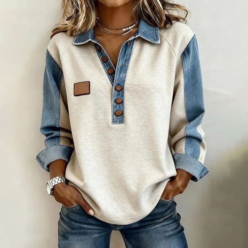 Allegra | Henley Top with Collar and Long Sleeves for Women