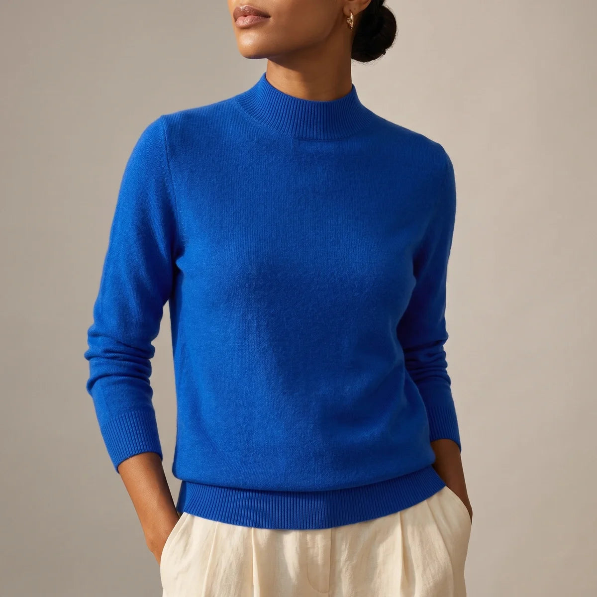Alma Cashmere Mock Neck Sweater
