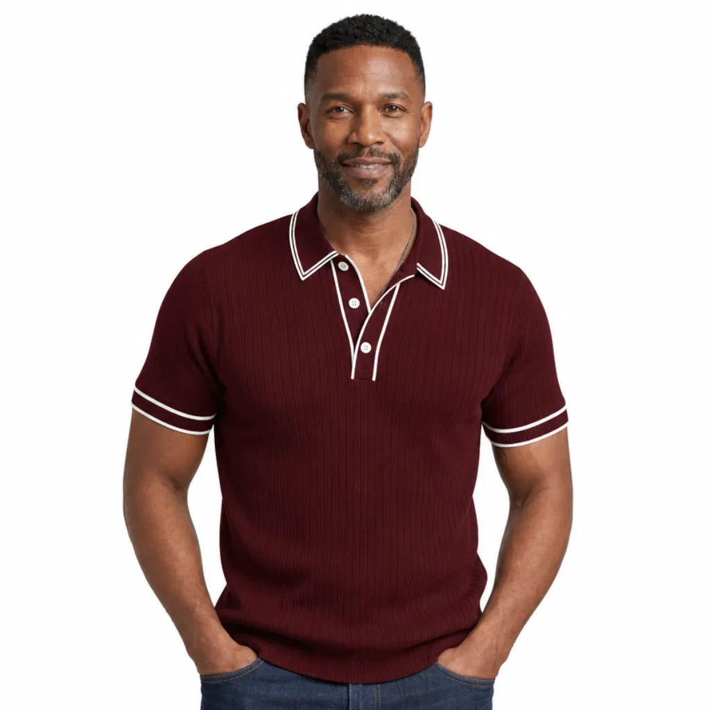 Amos | Men's Knit Polo Shirt