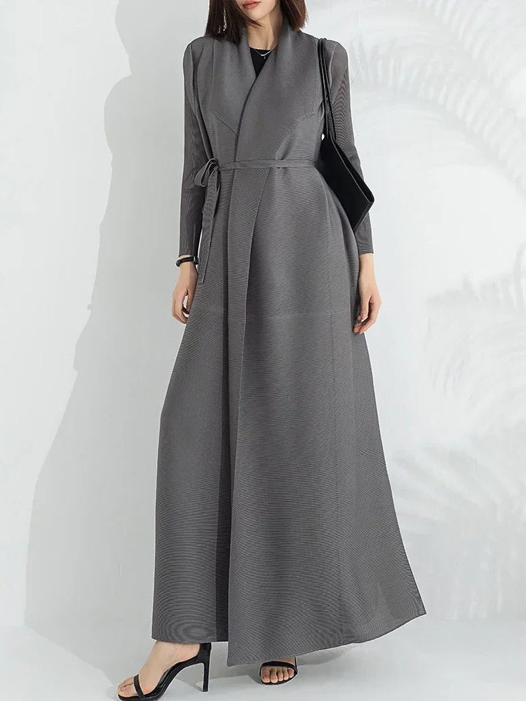 Anaelle | A-Line Wrap Maxi Dress with Long Sleeves for Women