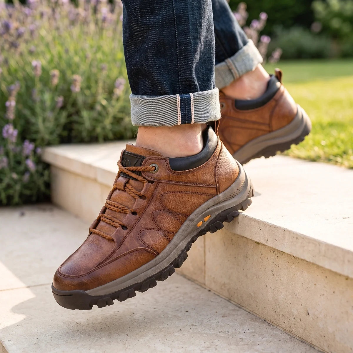 Anatole Orthopedic Leather Lugged Walking Shoes