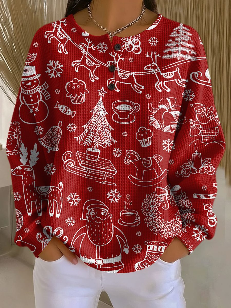 Angel | Christmas Print Fleece Sweater for Women