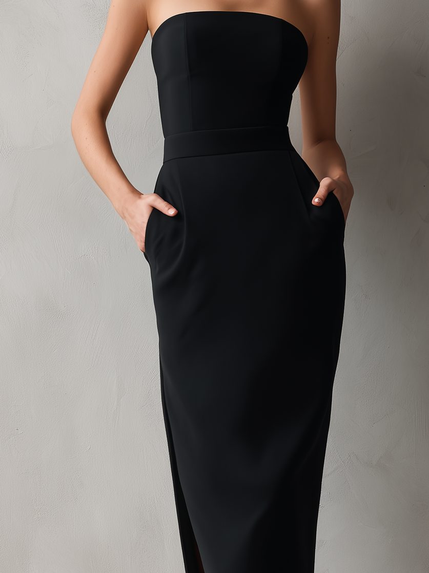 Angel | Strapless Bodycon Midi Cocktail Dress for Women