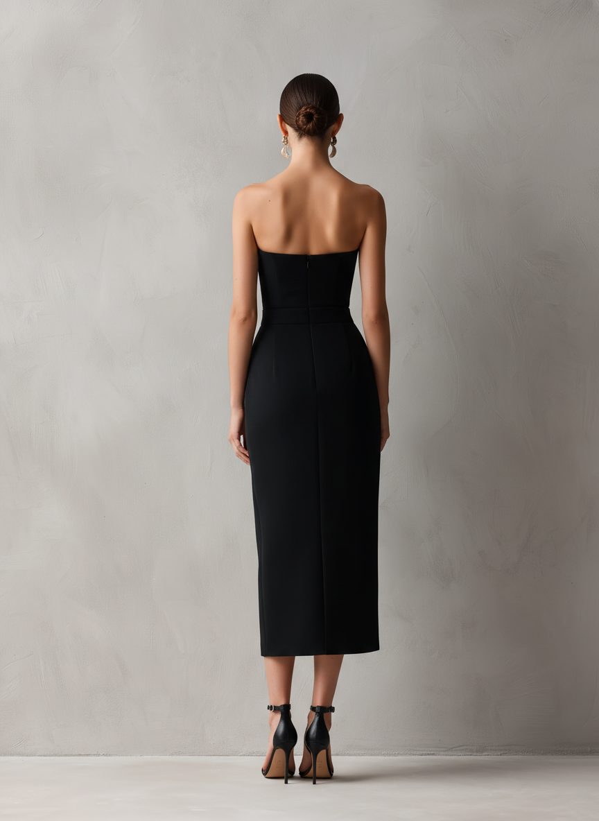 Angel | Strapless Bodycon Midi Cocktail Dress for Women