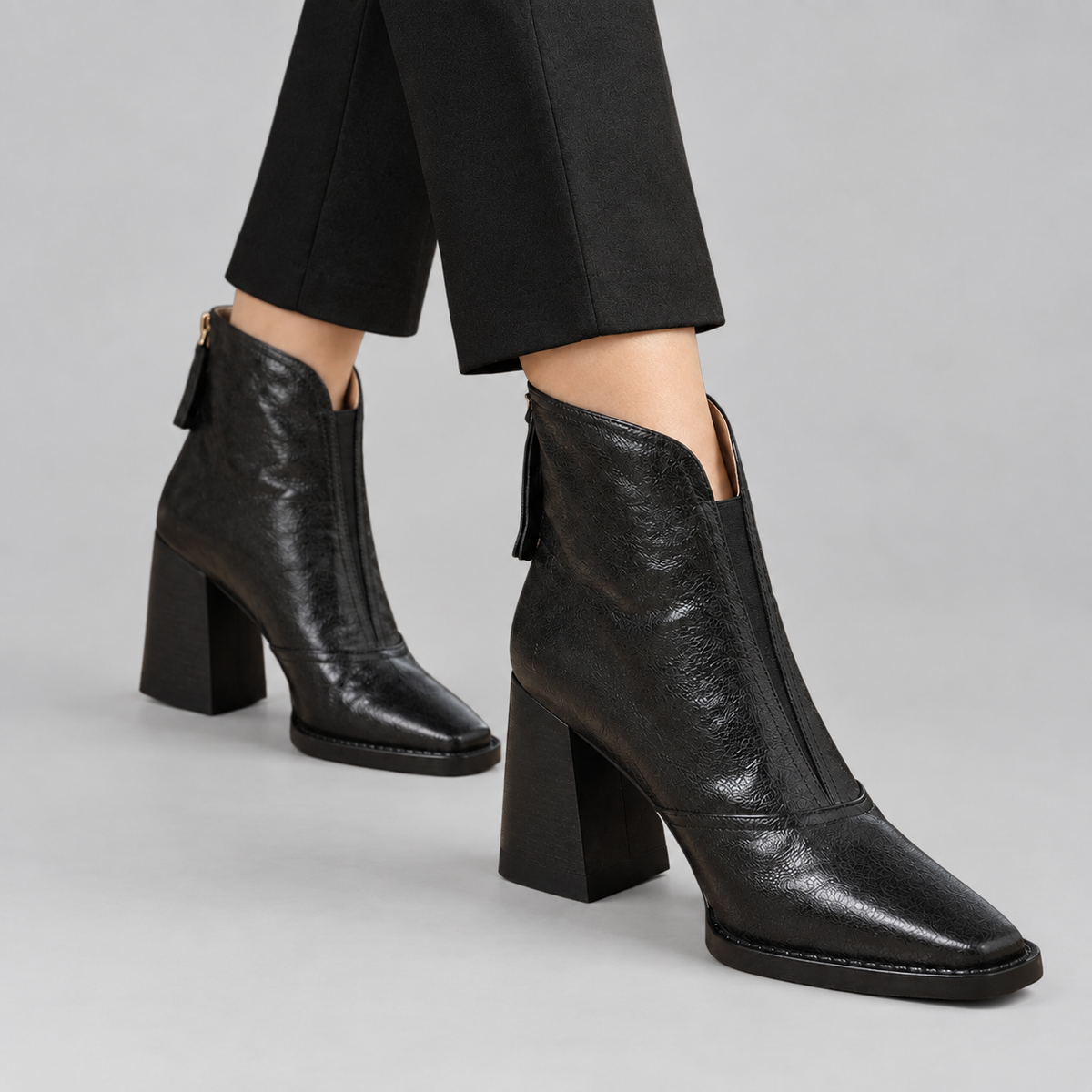 Anicka - Women's Square Toe Block Heel Ankle Boots