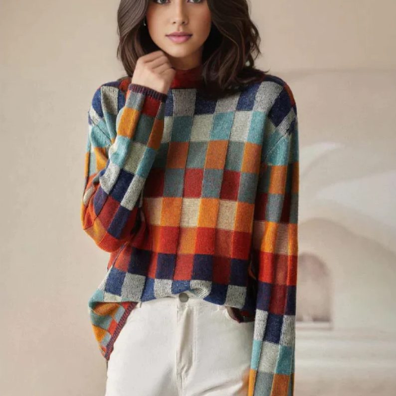 Aniela | Cashmere Sweater with Mock Neck for Women