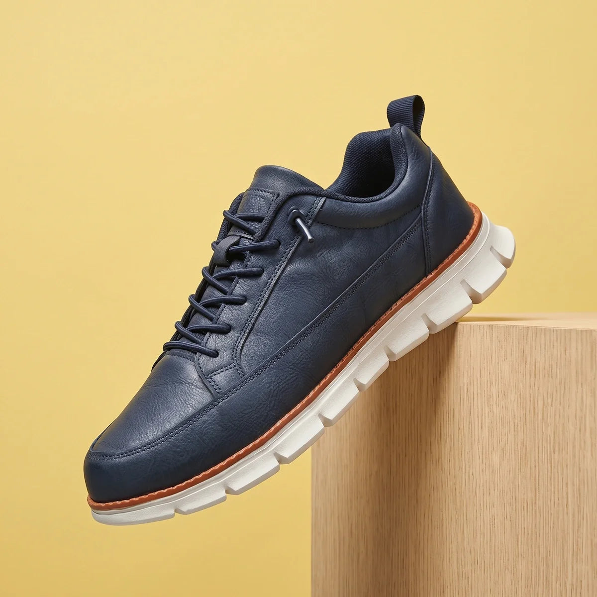 Anton Genuine Leather Cushioned Walking Sneakers
