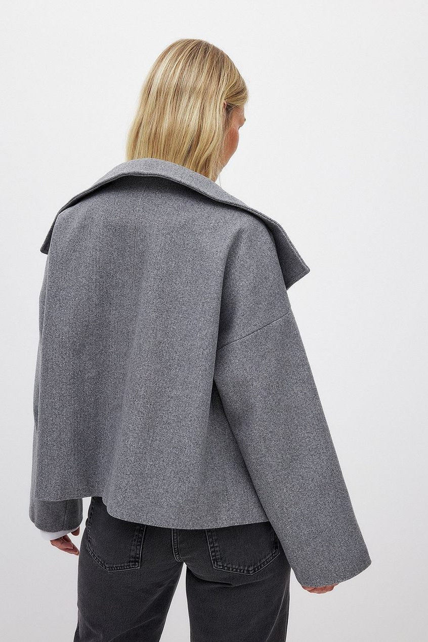 Anya | Cropped Double-Breasted Trench Coat with Wide Lapel for Women
