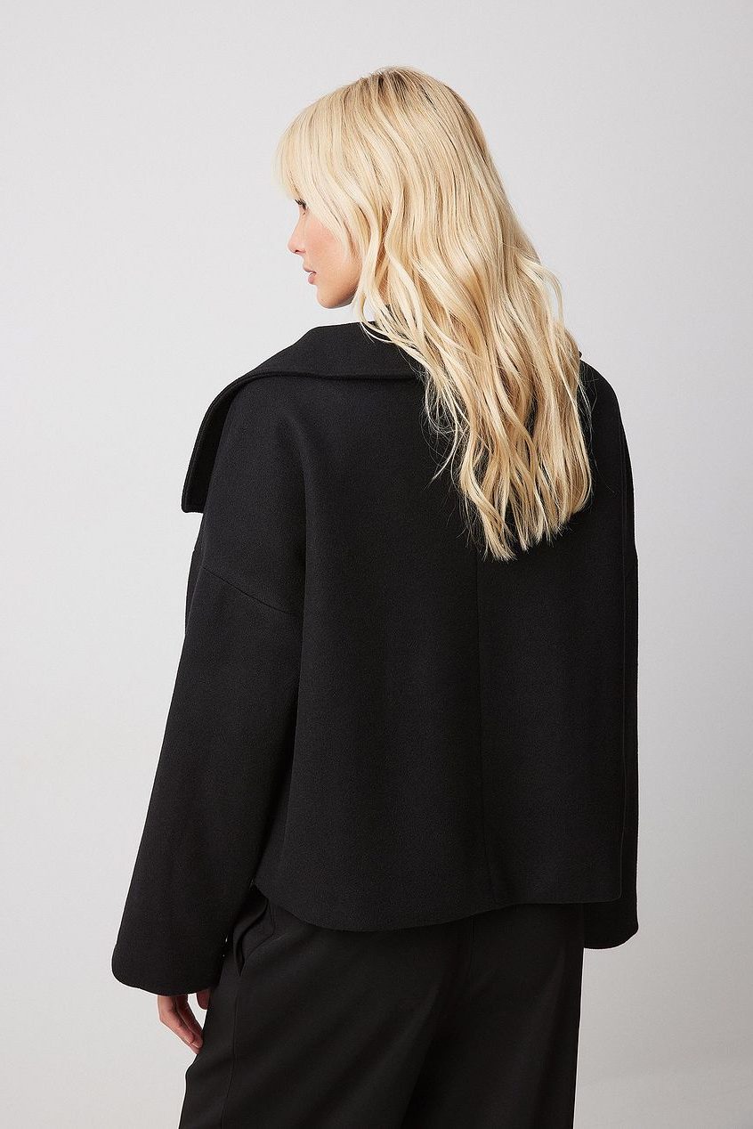 Anya | Cropped Double-Breasted Trench Coat with Wide Lapel for Women