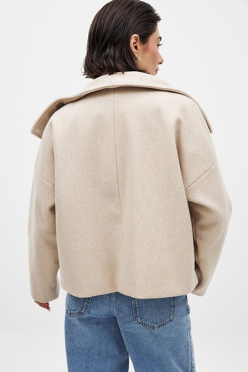Anya | Cropped Double-Breasted Trench Coat with Wide Lapel for Women