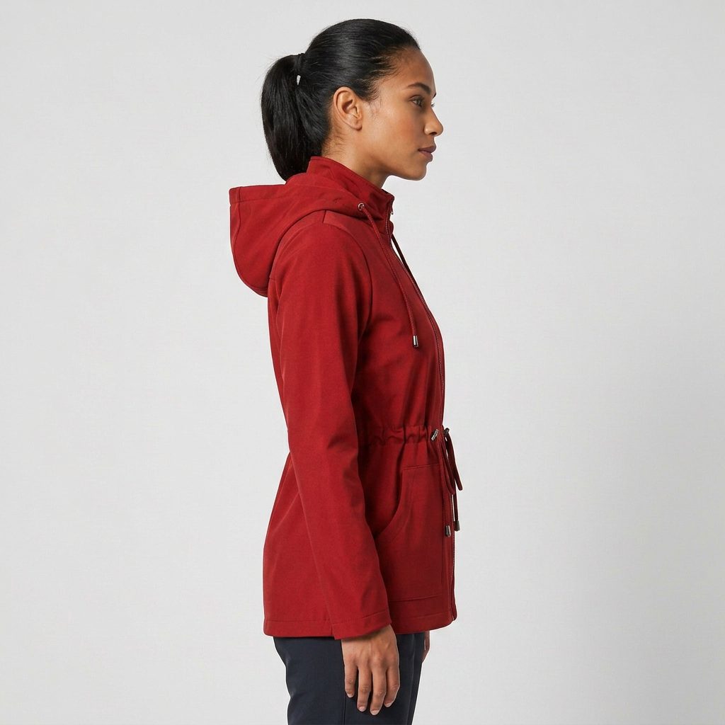 Arwa | Hooded Zip-Up Jacket with Drawstring Waist for Women