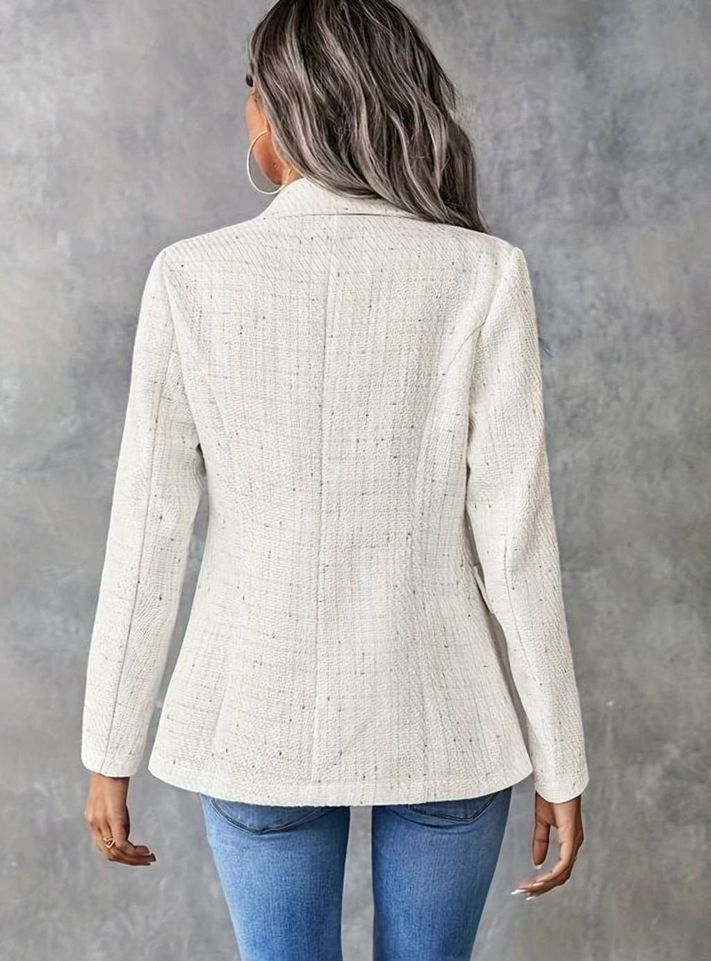 Athena | Tweed Blazer with Double-Breasted Notch Lapel for Women