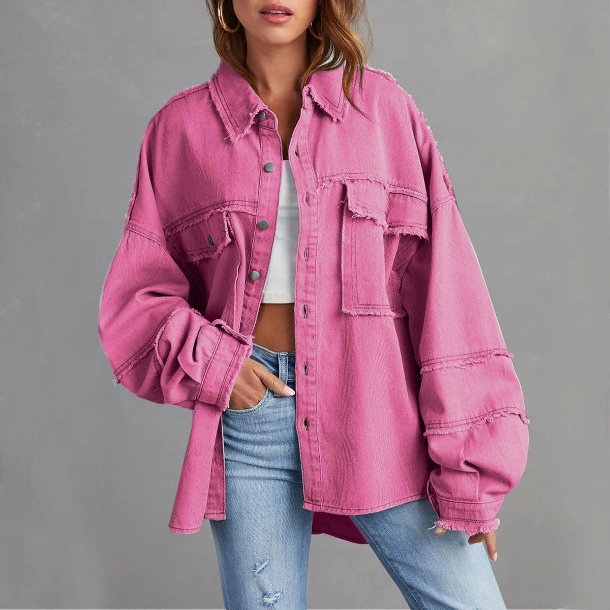 Atlanta | Oversized Button-Down Denim Jacket for Women