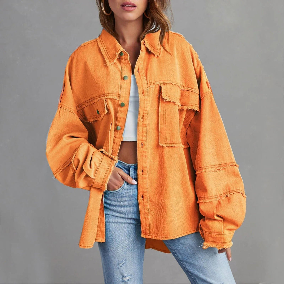 Atlanta | Oversized Button-Down Denim Jacket for Women