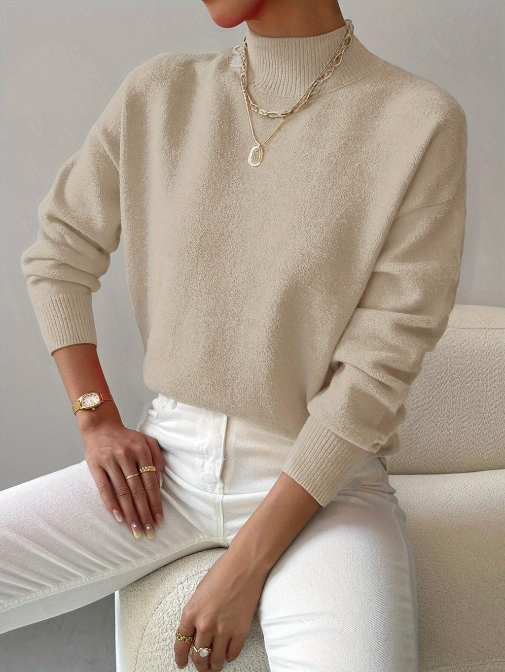 Azelia | Ribbed Knit Turtleneck Sweater for Women